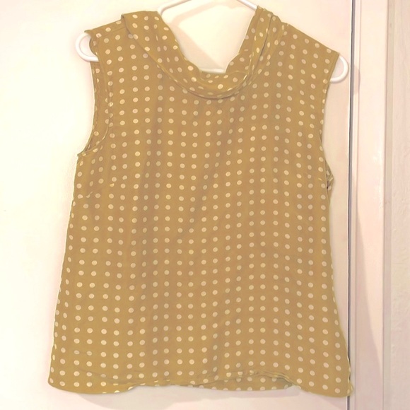 J. Crew Tops - J. Crew Yellow Silk Polka Dot Tie Tank Top
